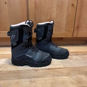 Gray and Black HMK Snowmobile Boots